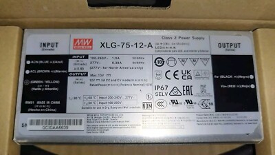 G499/ Meanwell XLG 75- 12A 60 Watt LED Trafo Konverter Netzteil 5A IP67