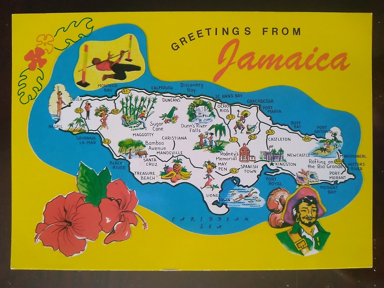 Greetings from Jamaica in the West Indies, Cartoon Map - 1972, Rough Edges | eBay Greetings from Jamaica in the West Indies, Cartoon Map - 1972, Rough Edges | eBay