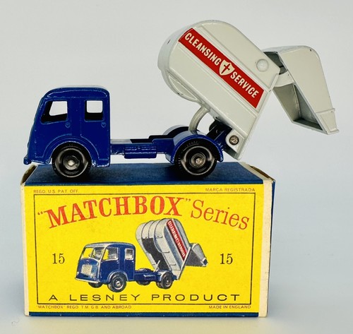 1963 Original Matchbox Lesney 15C REFUSE TRUCK BPW Type D Striker Box NOS BEAUTY - Picture 1 of 12