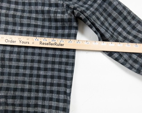 Acne Studios Jacket Mens Large Black Overshirt Snap Button Plaid Collared Adult - Picture 8 of 11