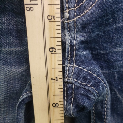 Miss Me Bootcut Blue Denim Jeans Women's Size 26 Rhinestones Low Rise Flawed - Picture 5 of 12