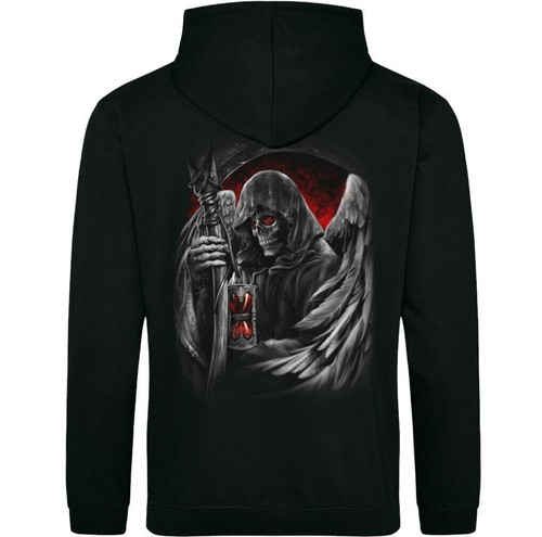 Mens Skull Zoodie Zip Up Hoodie Biker Tattoo Viking Grim Reaper Gym Rock n Roll - Picture 28 of 29