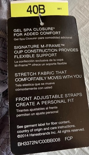 Nuevo con etiquetas Bali Doble Soporte Sujetador Sin Alambres 3372 38D 40B 40DD 42DD Cierre de Spa - Imagen 3 de 3
