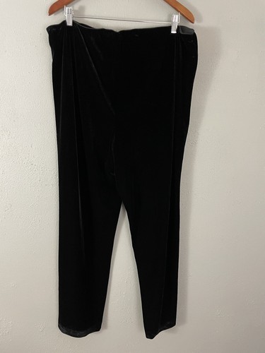 Alex Evenings Pants 2X Black Velvet Pull On Elastic Waist Straight Leg Dressy - Picture 4 of 5