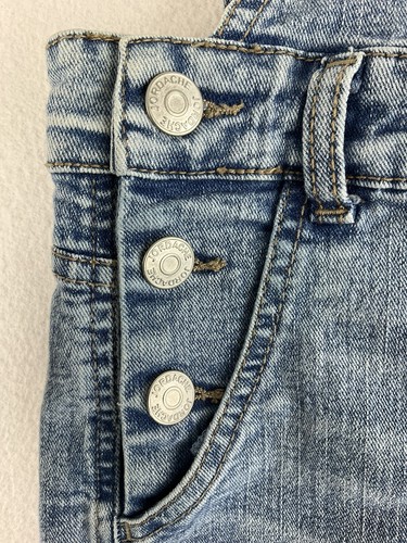 Jordache Wide Leg Denim Bib Overalls Girls Size XL 14-16 Blue Pockets Stretch - Picture 15 of 15