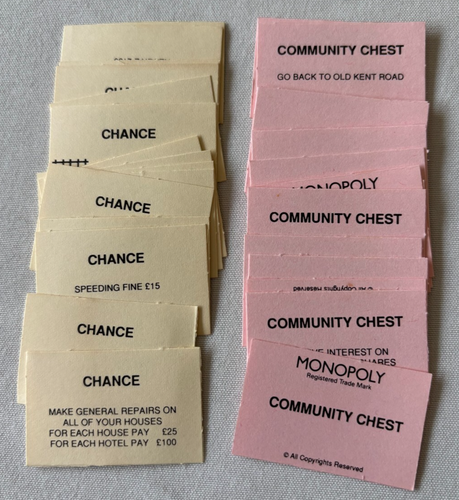 SPARE CARDS FOR MONOPOLY MAGNETIC POCKET TRAVEL EDITION WADDINGTONS VINTAGE - Picture 3 of 4