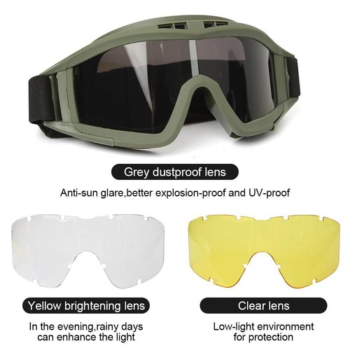 Airsoft Tactical Goggles1/3lens,windproof,dustproof, Shooting,motorcycle Glasses - Picture 6 of 26