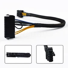 24 Pin to 10 Pin ATX PSU Main Power Adapter Braided Sleeved Cable for IBM PCs