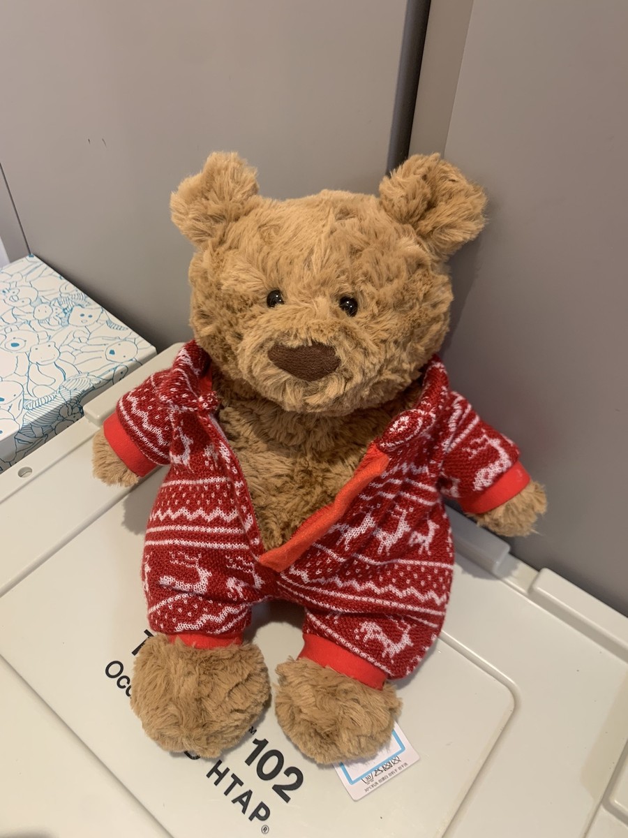 ぬいぐるみ  Bartholomew Bear WinterPyjamas Jellycat BARTHOLOMEW BEAR WINTER PAJAMAS NWT Red Sweater