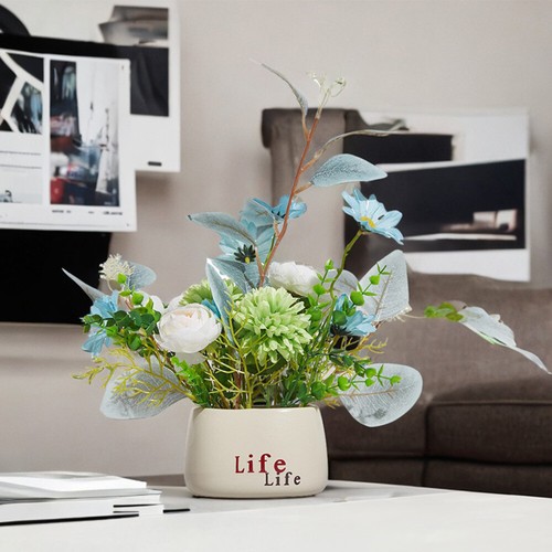 Fake Artificial Potted Flowers False Plants Outdoor Garden Home In Pot Decor - Picture 23 of 88