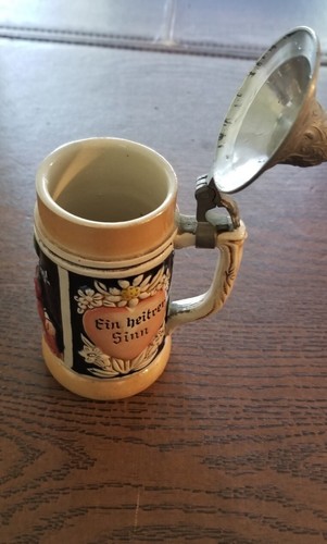 German Beer Stein Antique 5" lidded "GERMAN" Pre WWII - Picture 4 of 5