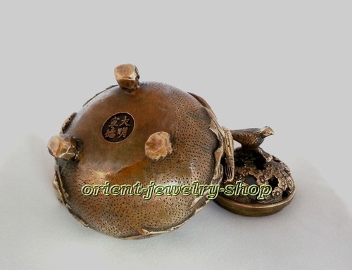 8.5cm antique style! Rare Vintage Tibet Copper Dragon bird Incense Burner Censer - Picture 4 of 5