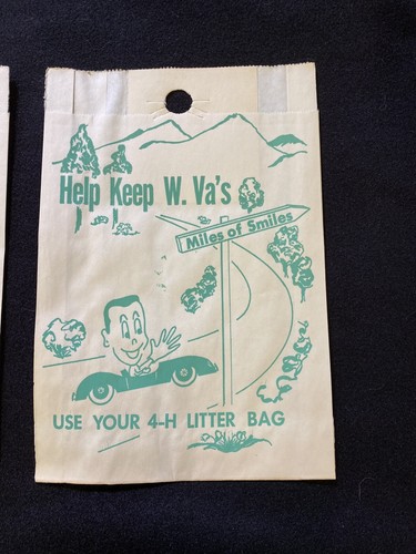 Vintage 1963 Auto Katzentoilette Müllsack West Virginia 4-H Auto LKW WV WVa - Bild 4 von 6
