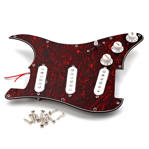Pre-wired SSS Guitar Loaded Pickguard for Strat Style Electric Guitar 3Ply - Picture 19 of 26