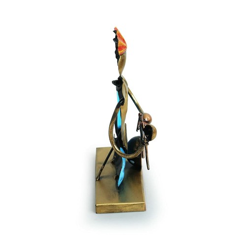 Veena Player Folk Artist Hand painted Decorative Showpieces for Home Décor Item - Picture 3 of 7