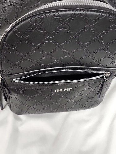 Nine West Polyvinyl schwarzer kleiner Rucksack mit abnehmbarem Kartenetui - brandneu - Bild 6 von 18