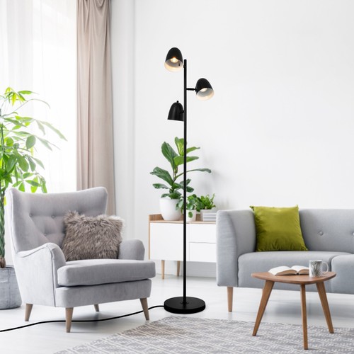 71" Modern Floor Light Tall Standing Floor Lamp 3-Light Head Adjustable Fixtures - Picture 8 of 14