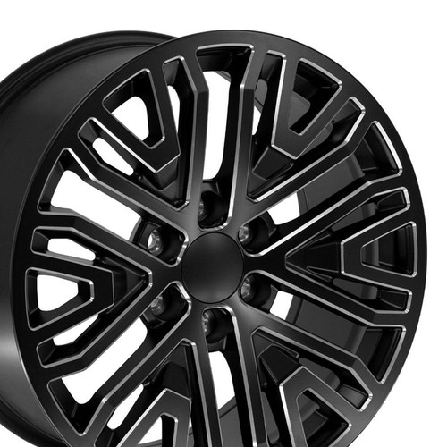 20 inch Milled Black 5906 Rims Set(4) fit Chevy Silverado Tahoe Suburban RST - Picture 5 of 5