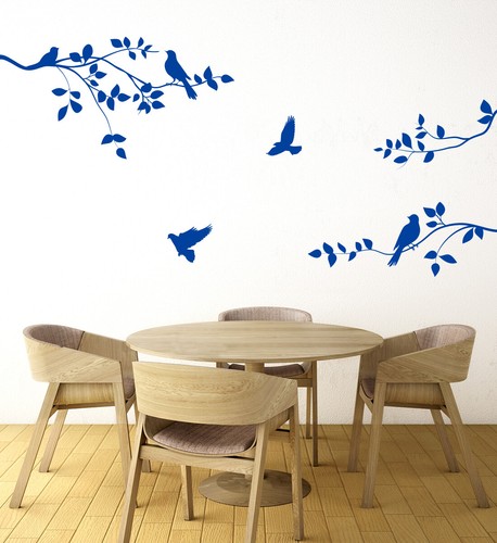 Birds on Tree Branches Wall Sticker Decoration Removable Wall Art Vinyl Decal - Picture 111 of 141