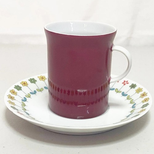 1960s Secunda Purple Tea Cups With Piemonte Saucers for Rosenthal Studio - 10 Pc - Picture 2 of 7