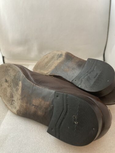 Mocassini abito Salvatore Ferragamo scarpe da uomo 8,5 marroni in pelle nappa - Foto 12 di 12