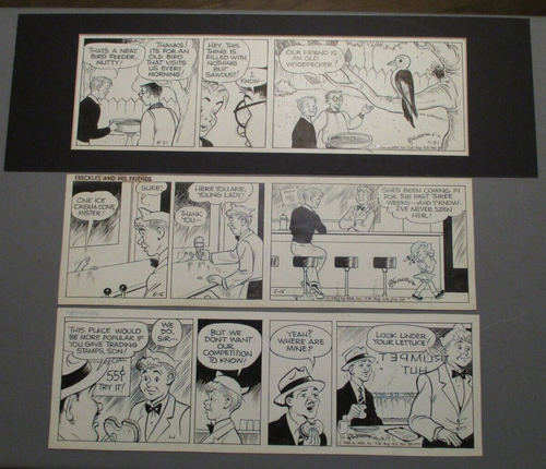 1962 1965 1966 LOT 3 Original Art FRECKLES by MERRILL BLOSSER DAILY COMIC STRIPS