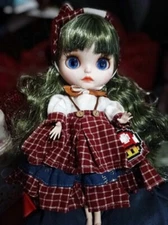 Takara 12" Neo Blythe Nude doll green mixd ehair makeup dudu lips Joint body