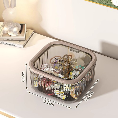 Mini Dust Proof Pop-Up Storage Box Dustbin Desktop Makeup Organizer Holder Case - Picture 13 of 19