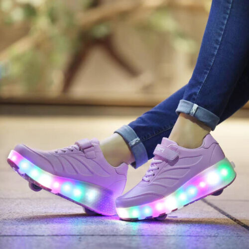 Rollschuhe Mädchen Jungen Kinder Schuhe mit Rollen Skates Leuchtende Turnschuhe - Bild 4 von 14