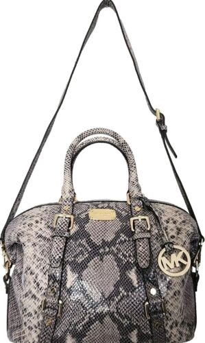 🌞MICHAEL KORS BEDFORD BELTED ANGORA SNAKE LEATHER TOP ZIP SATCHEL BAG🌺NWT! - Picture 3 of 14