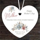 Mother Floral Thank You Mother's Day Gift Heart Personalised Hanging Ornament