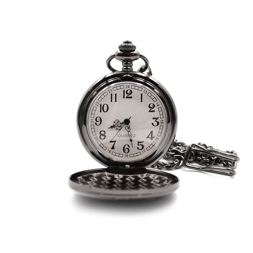 Taschenuhr mit Gravur beidseitig in Farbe Schwarz Taschanuhr AURUM - Bild 7 von 10