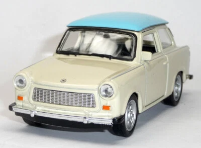 Trabant 601 beige mit blauem Dach Trabi Modellauto ca. 11 cm Neuware von WELLY