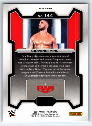 2024 Panini Prizm WWE - Silver Prizm - Giovanni Vinci #144 - Picture 2 of 2