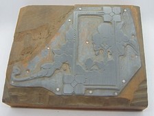 Vintage Printing Letterpress Printers Block Picture Frame Design House Flowers 