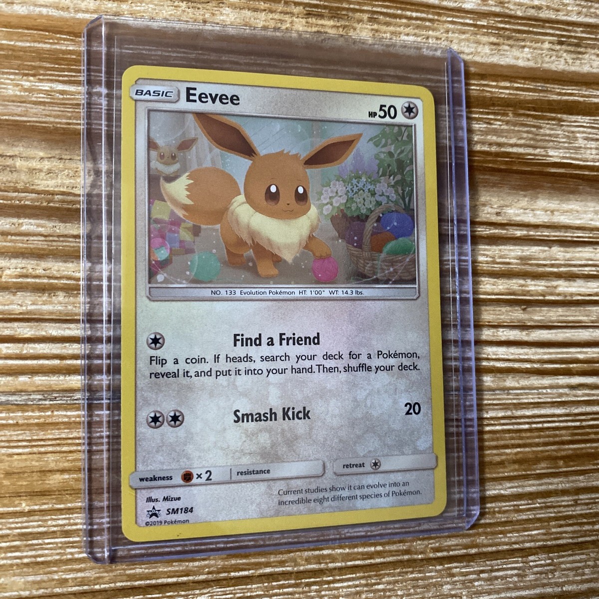2019 Eevee SM184 Black Star Promo Holo Pokemon Card NM Near