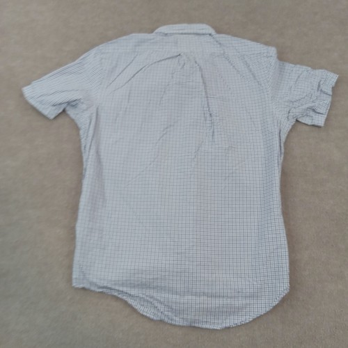 Ralph Lauren Shirt Mens Large Blue Black Plaid Short Sleeve Button Up Custom Fit - Afbeelding 8 van 8