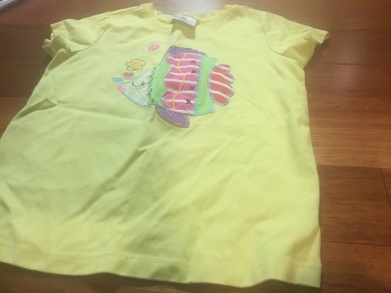 Hanna anderson girl embroidered fish and flowers  front shortsleeve  top size:6