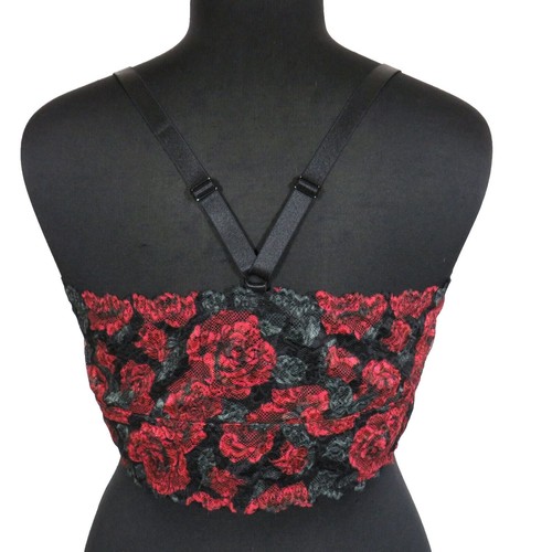 Torrid Black Rose Print Stretch Lace Lightly Lined Bralette Plus Size 3X - Picture 2 of 4