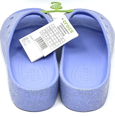 【関税込み】Classic Platform Glitter Sandals - Crocs - Synth Crocs Classic Platform Glitter Slide sandal Womens size 10
