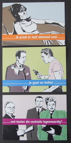 AIDS / HIV Positive – 3 Advert Cards Printed Netherlands     - Picture 1 of 3