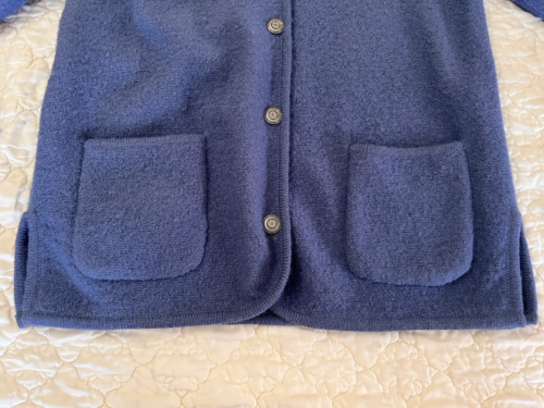 WOMENS APPLESEED'S WOOL SWEATER JACKET BUTTON UP POCKETS SIZE L BLUE - Picture 4 of 9