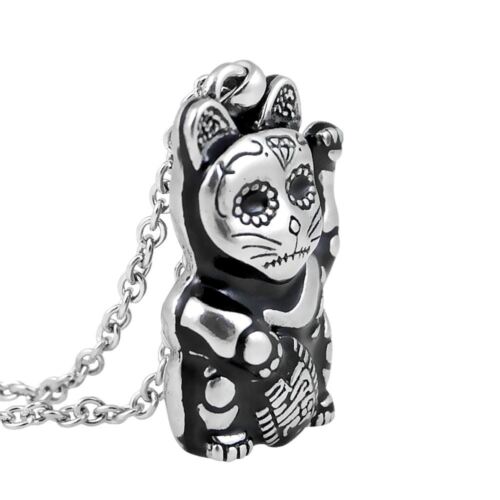 Lucky Cat Halskette Tag der Toten Maneki-Neko Anhänger 3D Schmuck von Contrase - Bild 2 von 5