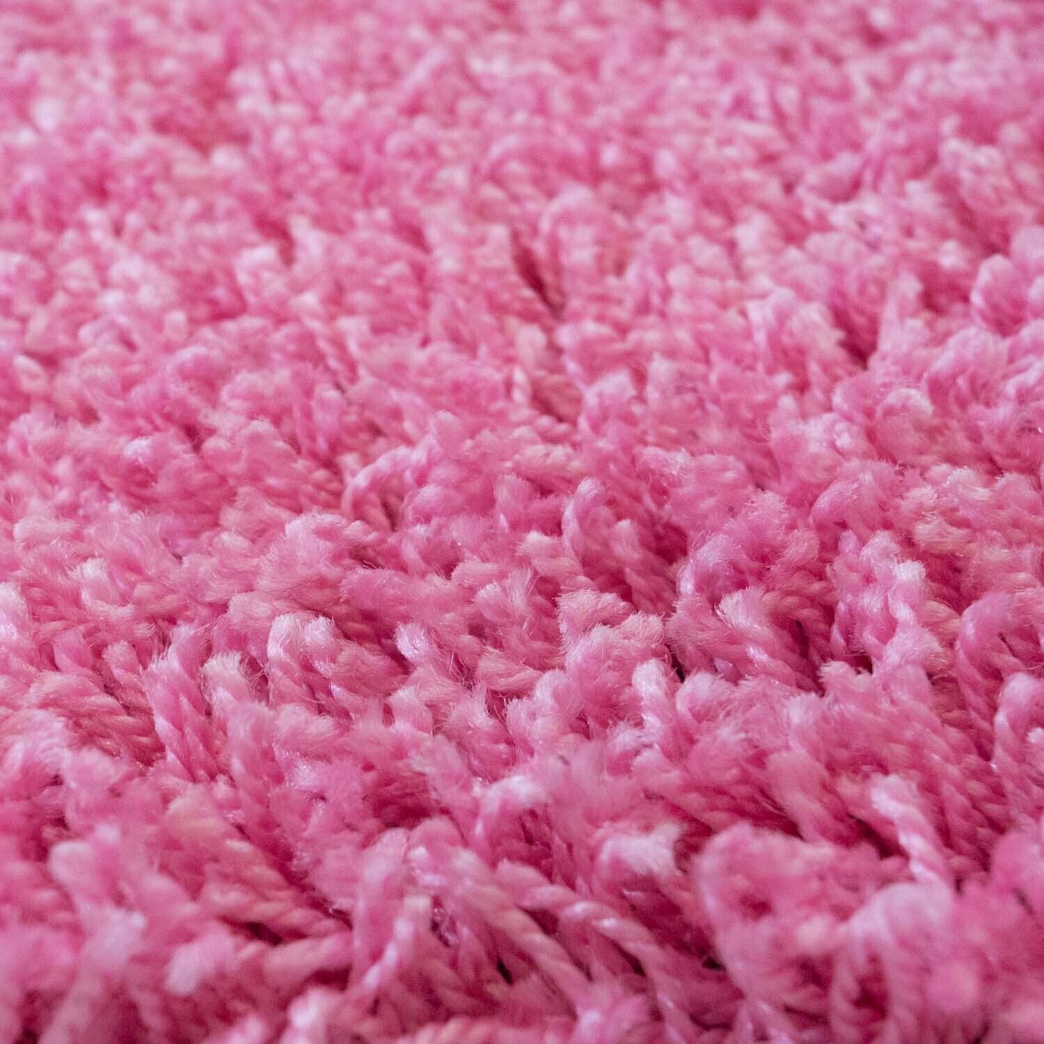 Teppich Shaggy Hochflor Langflor Einfarbig Pink Wohnzimmer Schlafzimmer 