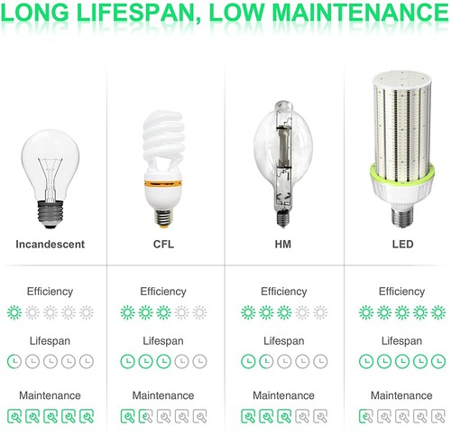 250W 5000K LED Corn Light Bulb Warehouse Garage Gym Shop High Bay Area Lighting - Picture 9 of 12
