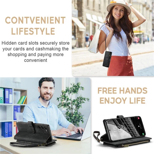 For Samsung S25 S24 S23 FE S22 S21 Detachable Magnetic Cover Leather Wallet Case - Picture 42 of 63