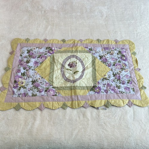 Beautiful Pair Of Yellow Purple Floral  king size quilted pillow shams - Picture 1 of 6