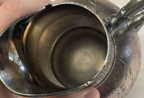 Antique James W. Tufts Quadruple Silver Plate Ornate Creamer Pitcher #1948 - Picture 5 of 6