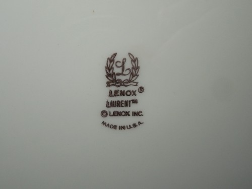 Lenox USA LAURENT Salad Plate 8" Swirled Ivory Gold Trim 1 ea 4 available - Picture 5 of 6