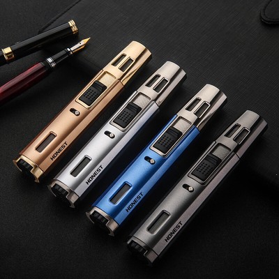 Refillable Butane Torch Lighter Adjustable Cigar Lighter 2 Jet Flame Lighter